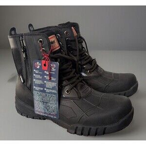 NWT Mens Pajar Canada Ryan Laceup Snow Winter Boot Black Sz 8/8.5 D